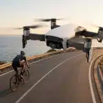 melhor drone com camera filmando ciclista