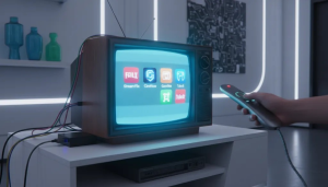 Técnico resolvendo problemas comuns ao transformar tv antiga em smart tv